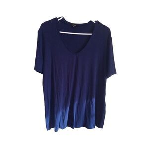 Ambiance Women's Navy Blue Everyday V-Neck‎ T-Shirt 2XL